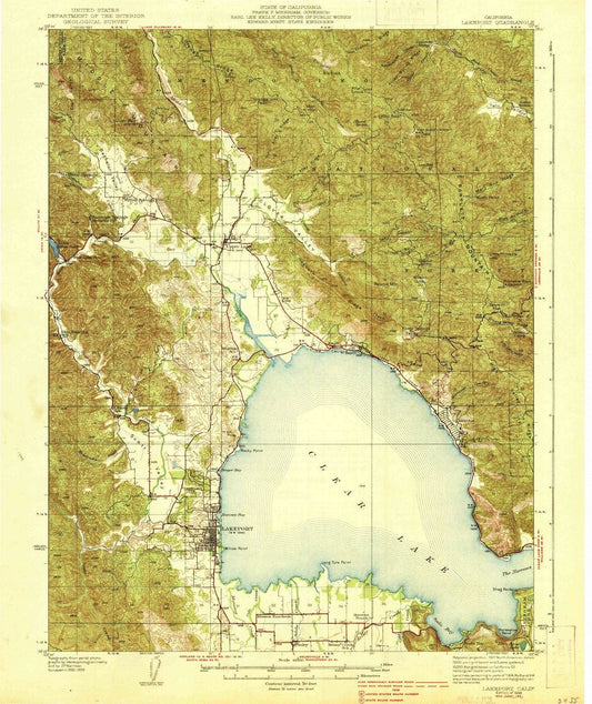 1938 Lakeport, CA - California - USGS Topographic Map