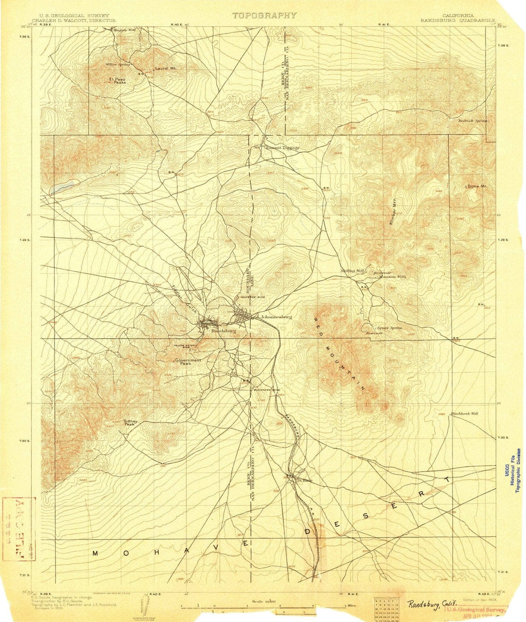 1903 Randsburg, CA - California - USGS Topographic Map