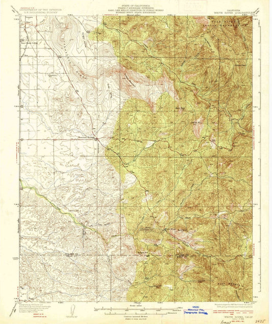 1936 White River, CA - California - USGS Topographic Map