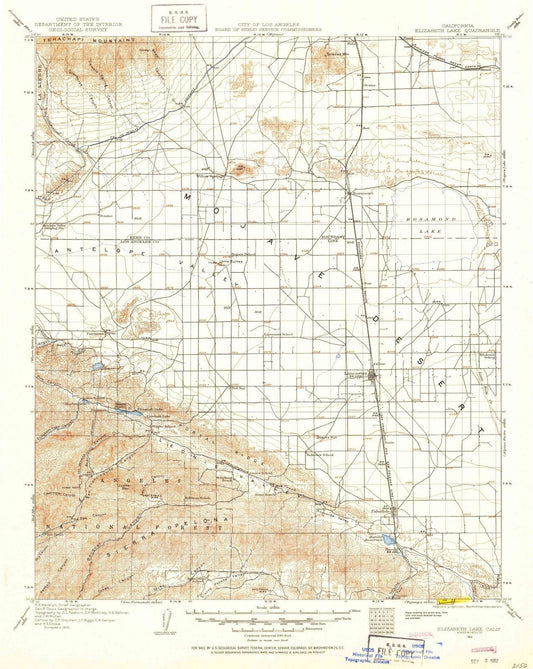 1915 Elizabeth Lake, CA - California - USGS Topographic Map