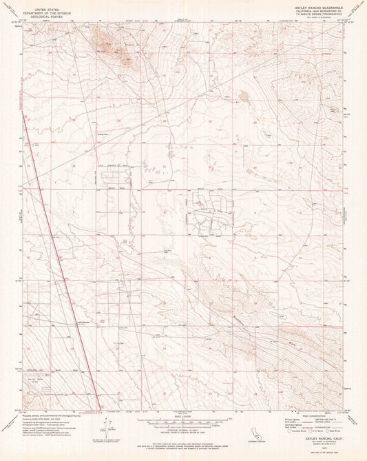 1973 Astley Rancho, CA - California - USGS Topographic Map