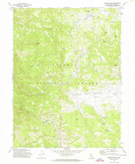 1972 Babcock Peak, CA - California - USGS Topographic Map