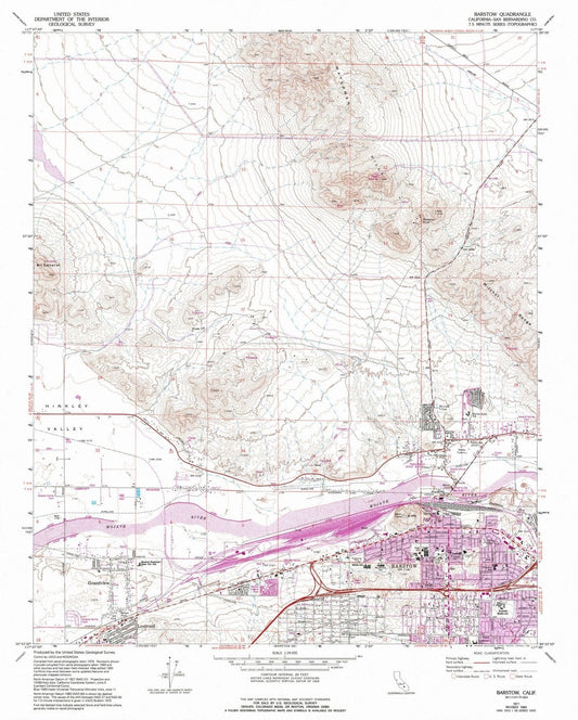 1971 Barstow, CA - California - USGS Topographic Map