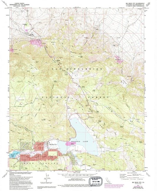 1971 Big Bear City, CA - California - USGS Topographic Map