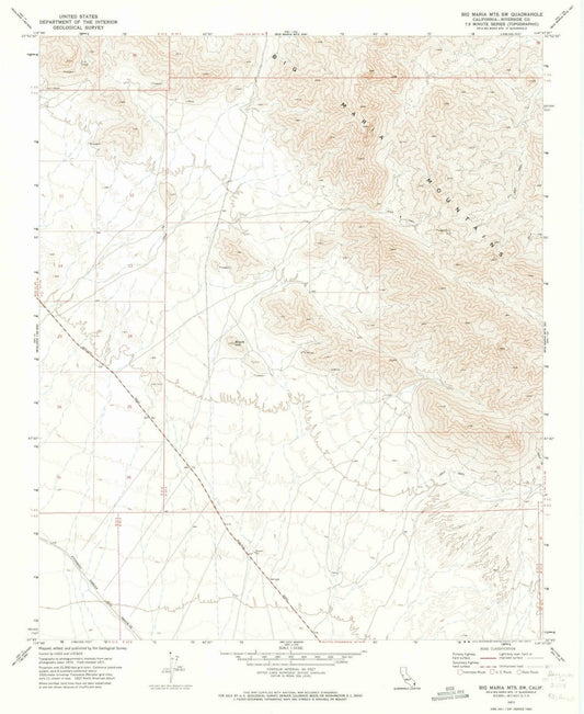 1971 Big Maria MTS, CA - California - USGS Topographic Map