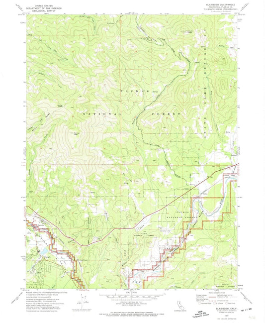 1972 Blairsden, CA - California - USGS Topographic Map