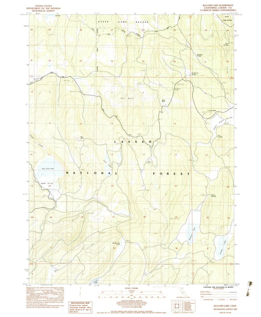 1983 Bullard Lake, CA - California - USGS Topographic Map