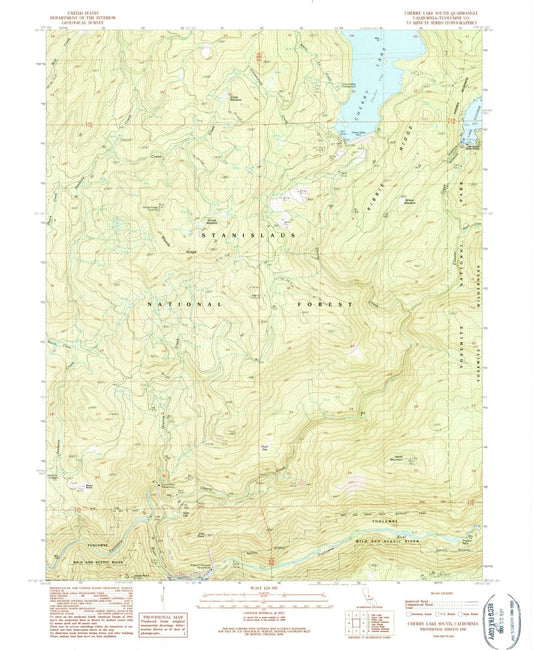 1990 Cherry Lake South, CA - California - USGS Topographic Map