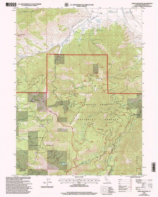 1998 China Mountain, CA - California - USGS Topographic Map