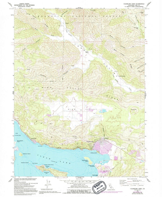 1958 Clearlake, CA - California - USGS Topographic Map v2