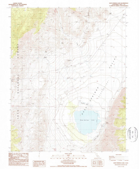 1987 Deep Springs Lake, CA - California - USGS Topographic Map