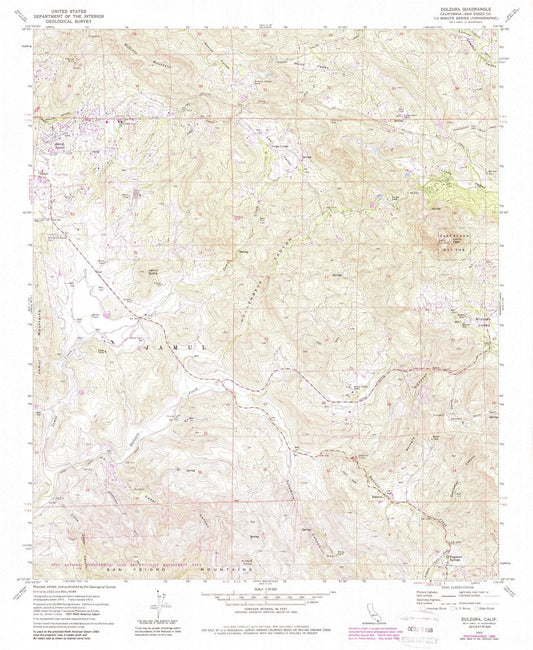 1972 Dulzura, CA - California - USGS Topographic Map
