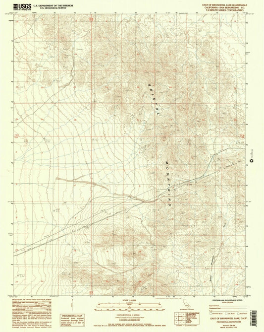 1985 East of Broadwell Lake, CA - California - USGS Topographic Map
