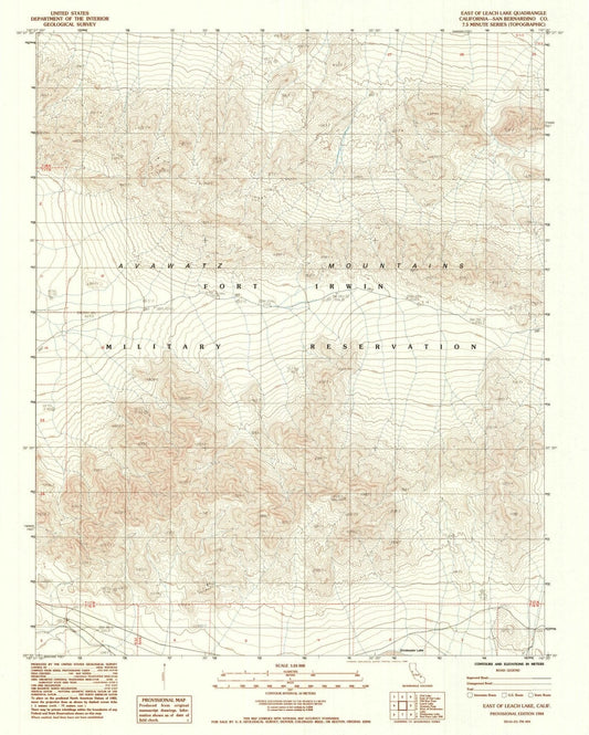 1984 East of Leach Lake, CA - California - USGS Topographic Map