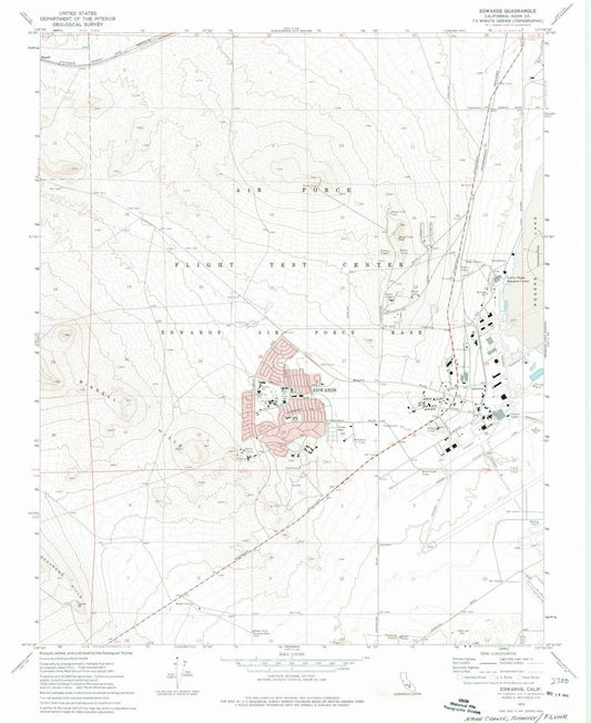 1973 Edwards, CA - California - USGS Topographic Map