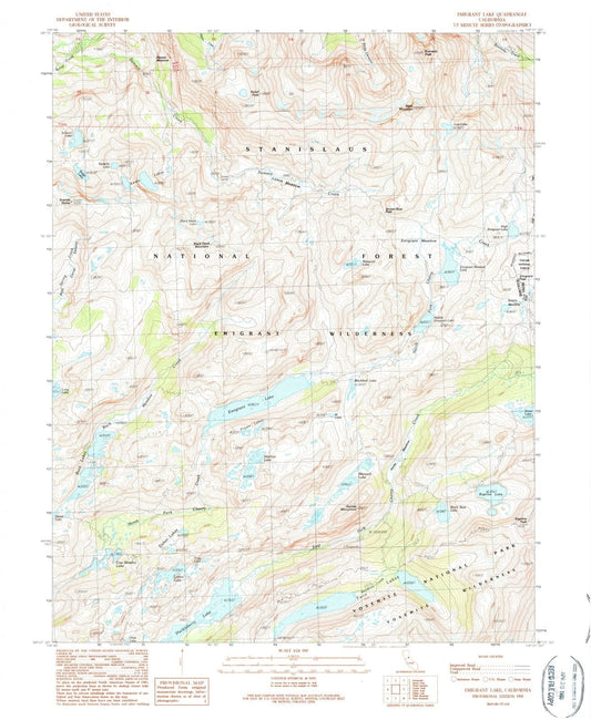 1990 Emigrant Lake, CA - California - USGS Topographic Map