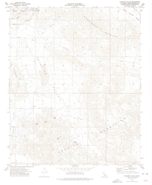 1970 Fairview Valley, CA - California - USGS Topographic Map