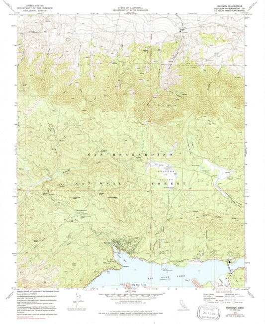 1971 Fawnskin, CA - California - USGS Topographic Map