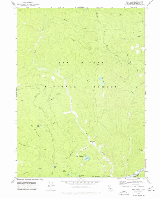 1974 Fish Lake, CA - California - USGS Topographic Map