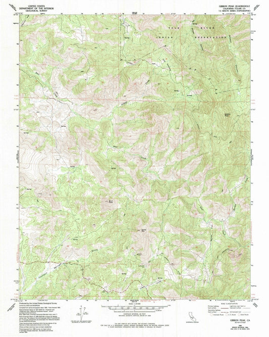 1965 Gibbon Peak, CA - California - USGS Topographic Map
