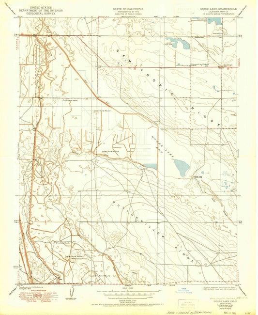 1950 Goose Lake, CA - California - USGS Topographic Map