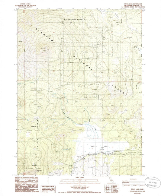 1986 Grass Lake, CA - California - USGS Topographic Map