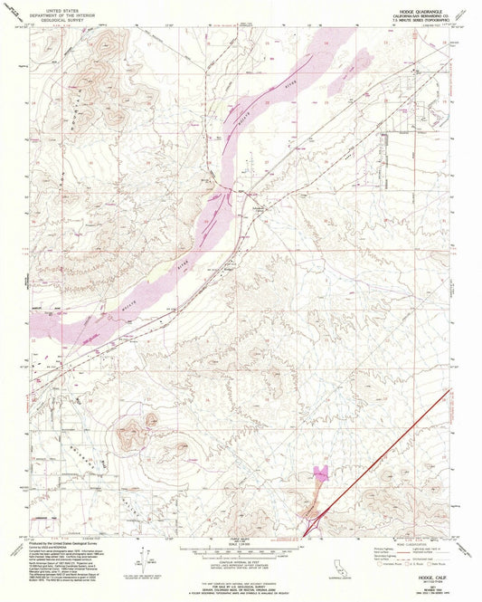 1971 Hodge, CA - California - USGS Topographic Map