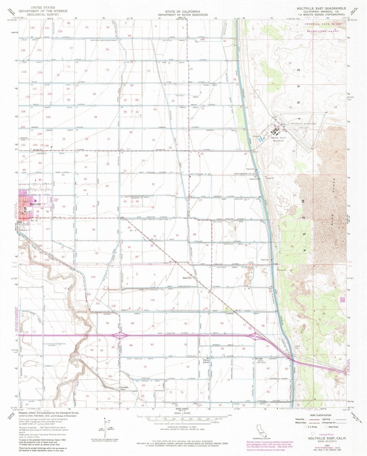 1957 Holtville East, CA - California - USGS Topographic Map