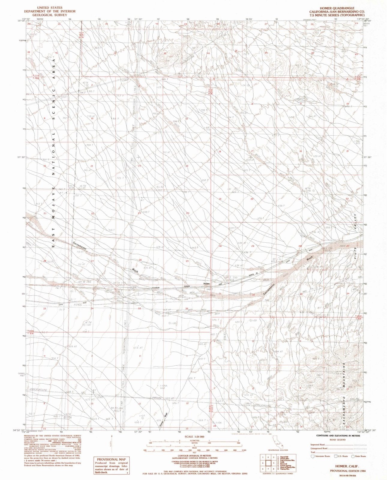 1984 Homer, CA - California - USGS Topographic Map