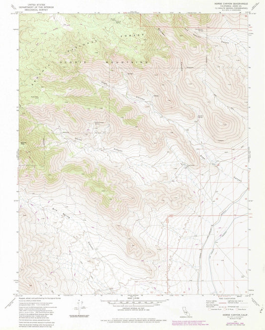 1972 Horse Canyon, CA - California - USGS Topographic Map