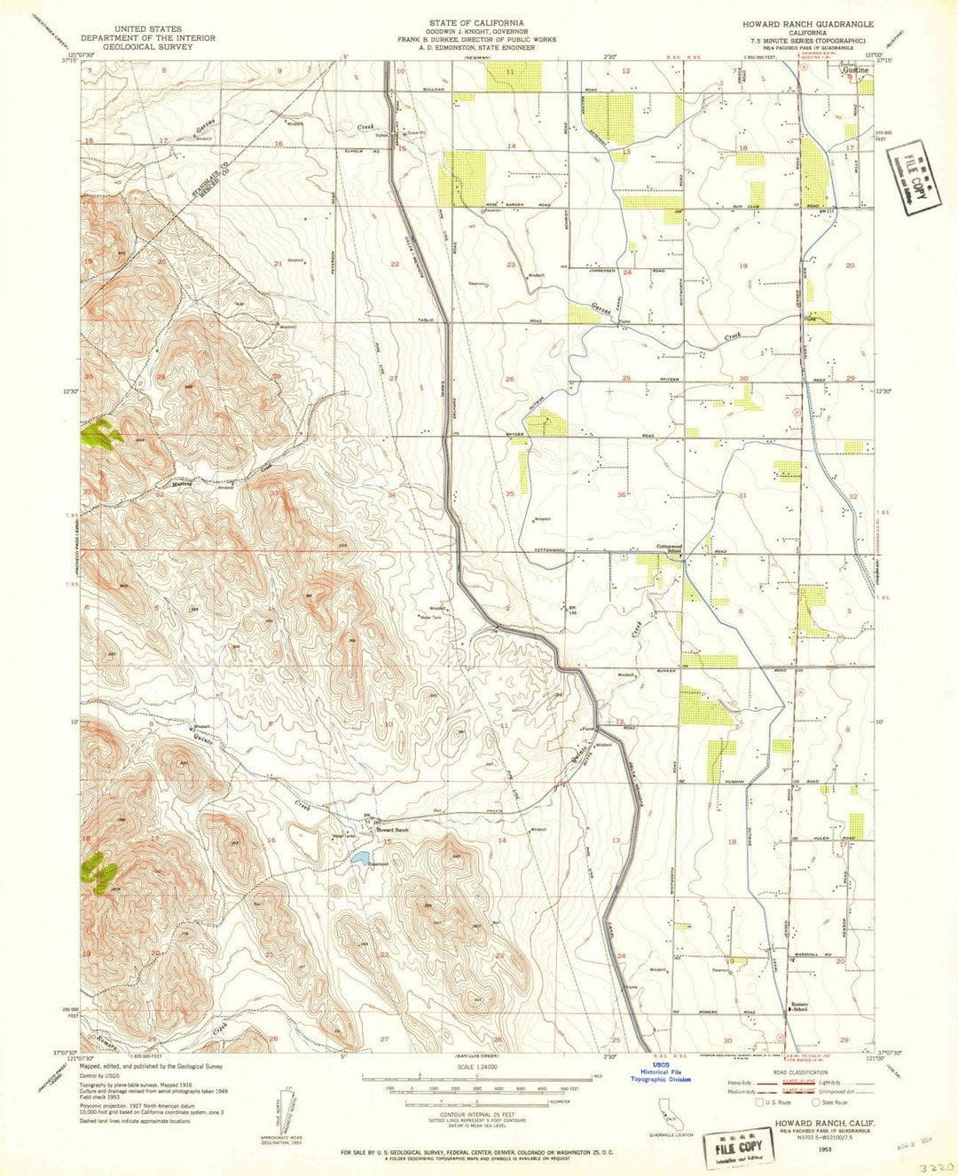 1953 Howard Ranch, CA - California - USGS Topographic Map