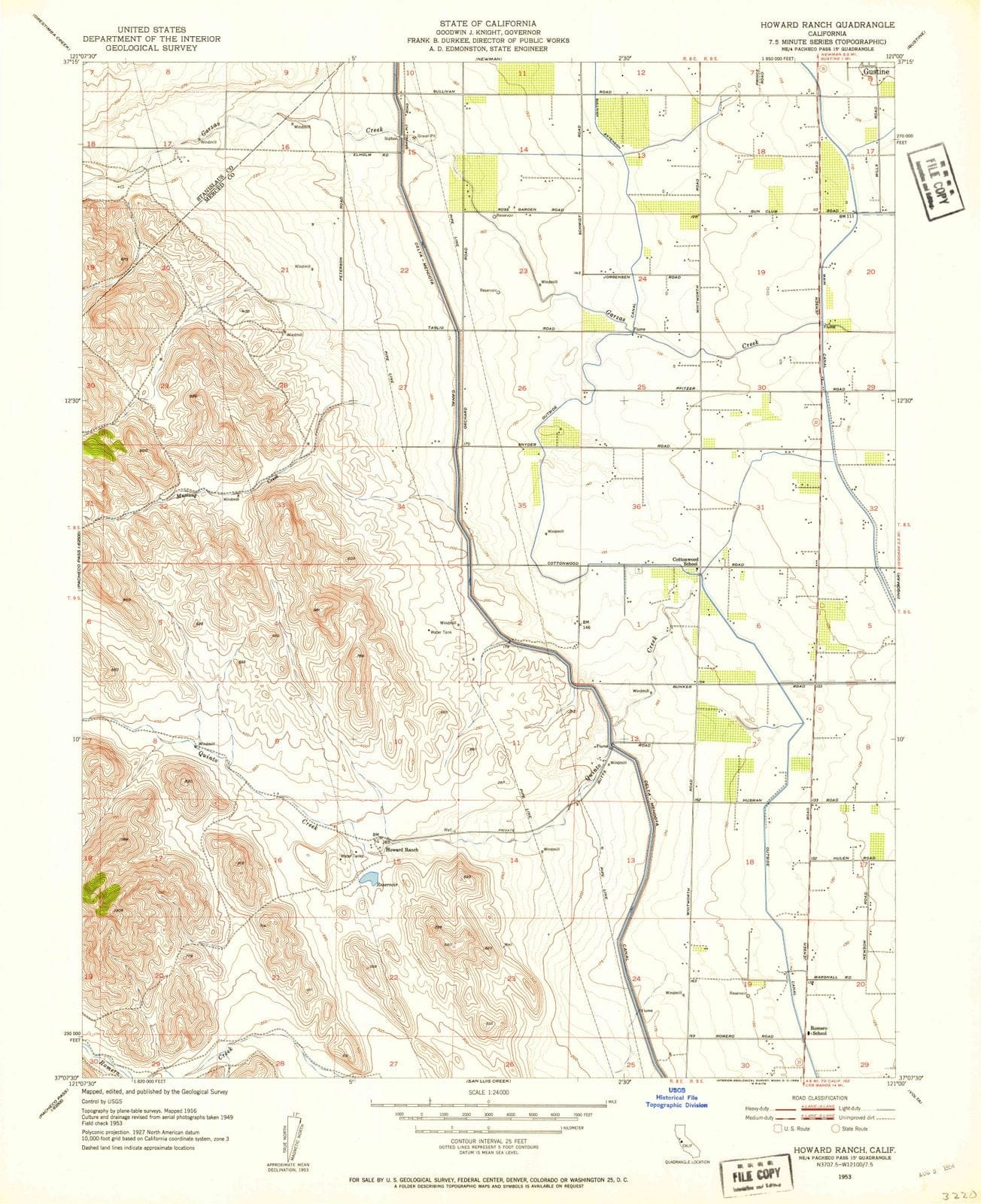 1953 Howard Ranch, CA - California - USGS Topographic Map