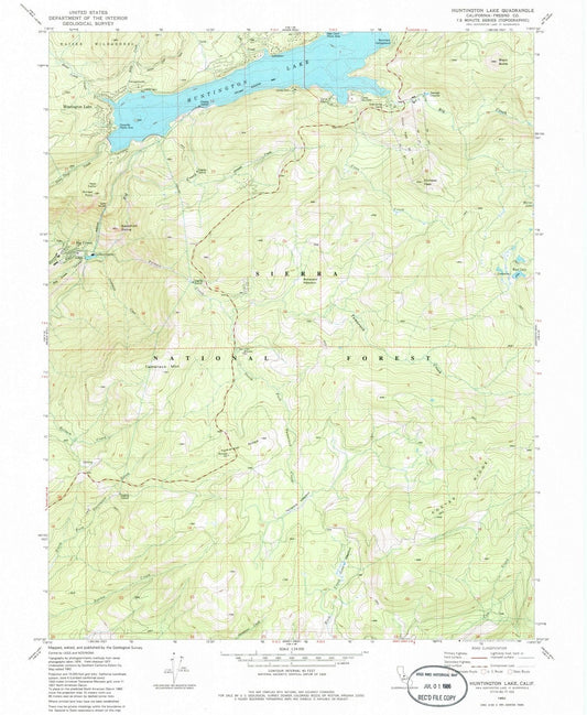 1982 Huntington Lake, CA - California - USGS Topographic Map
