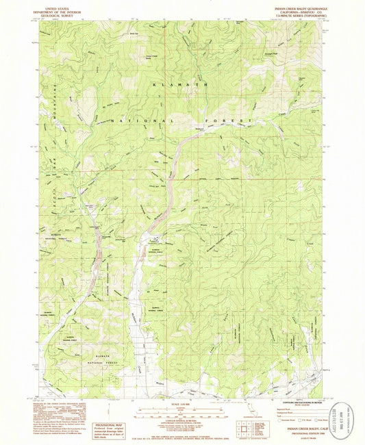 1984 Indian Creek Baldy, CA - California - USGS Topographic Map