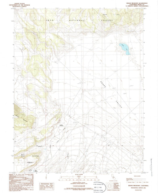 1986 Indian Meadows, CA - California - USGS Topographic Map