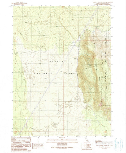 1990 Indian Spring Mountain, CA - California - USGS Topographic Map