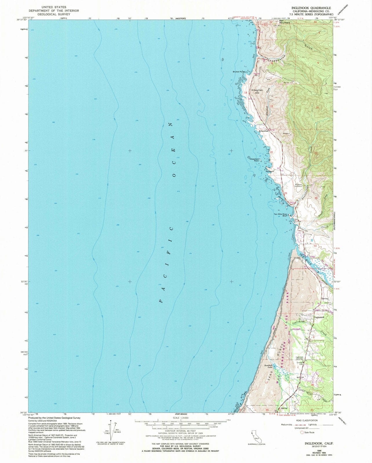 1966 Inglenook, CA - California - USGS Topographic Map
