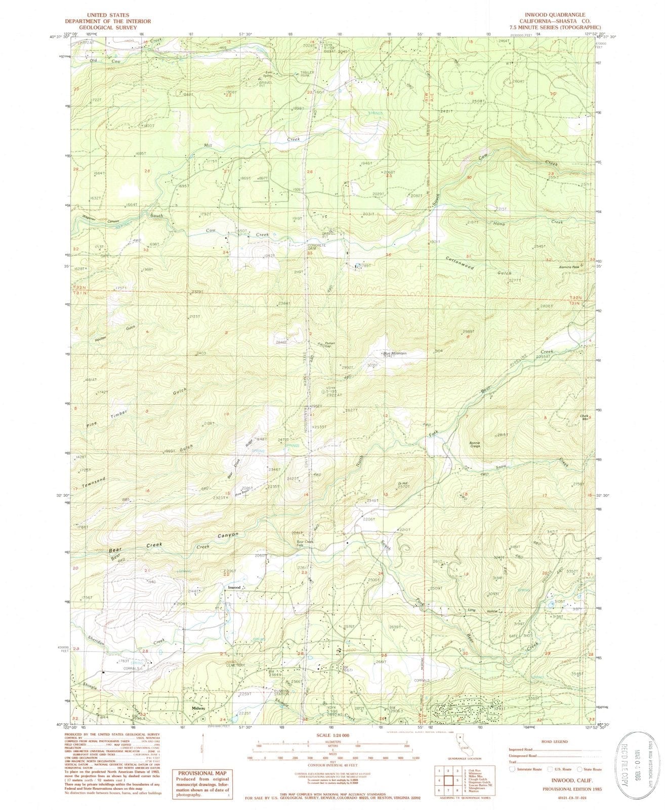 1985 Inwood, CA - California - USGS Topographic Map