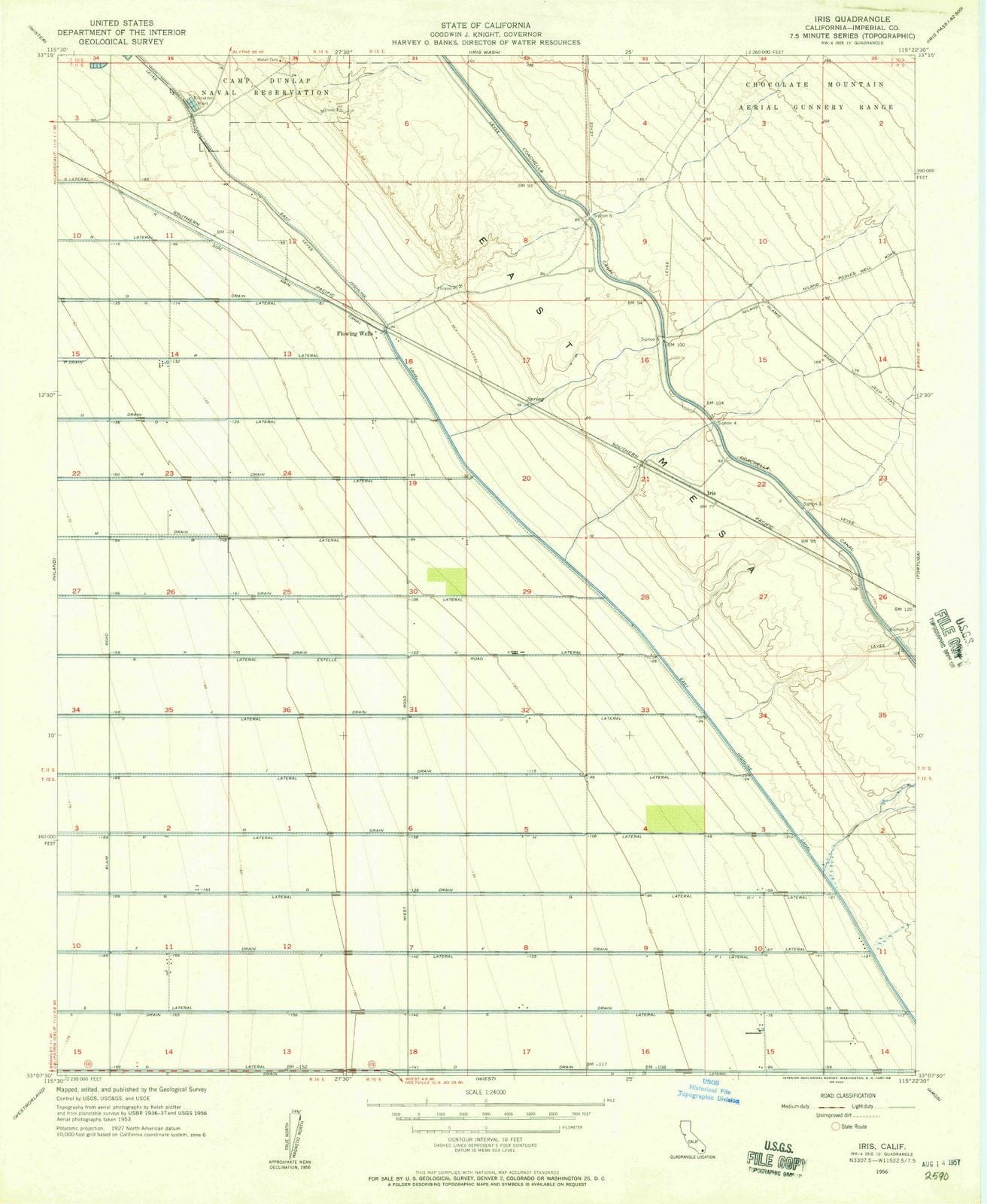 1956 Iris, CA - California - USGS Topographic Map