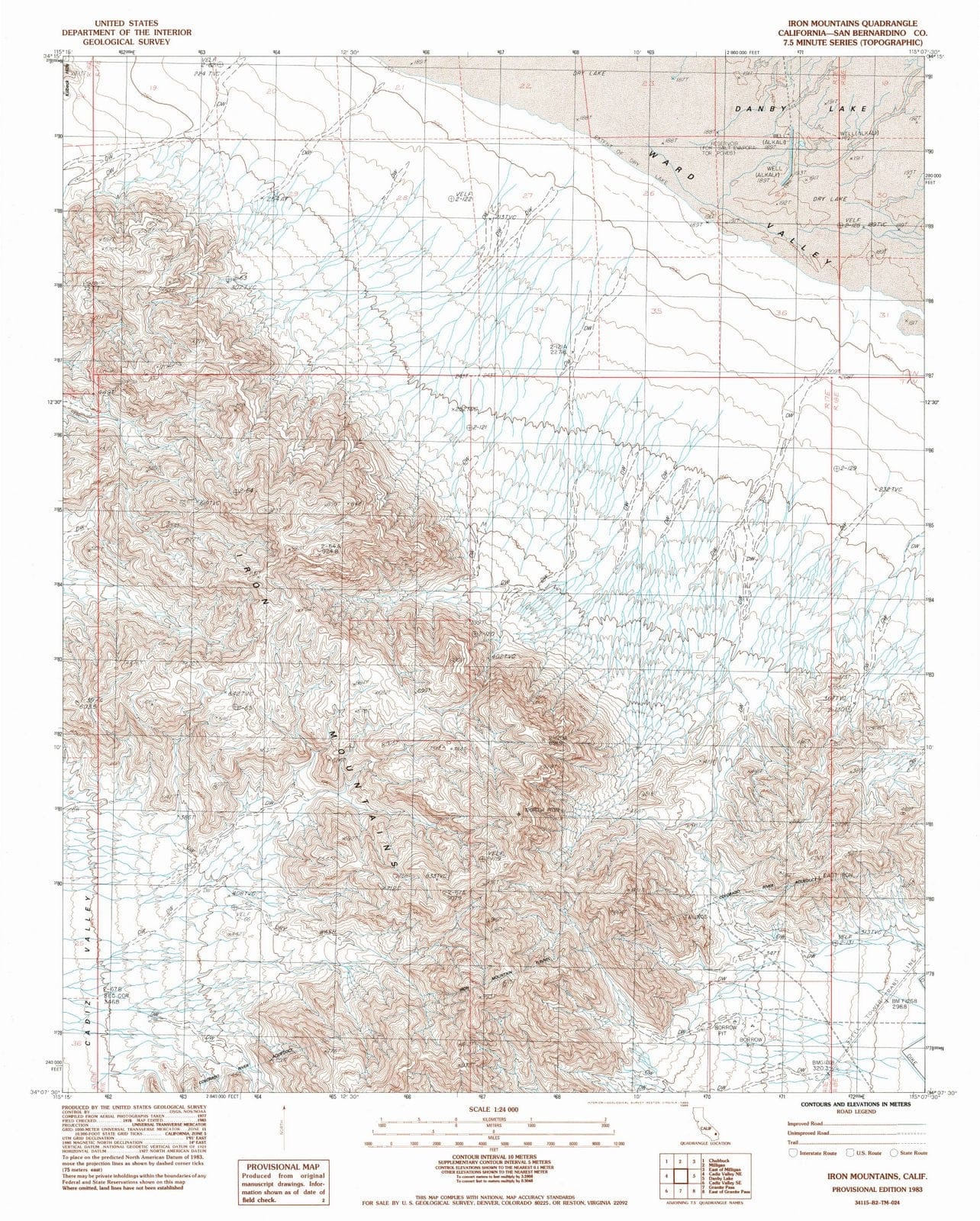 1983 Iron Mountains, CA - California - USGS Topographic Map