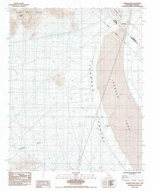 1985 Ivanpah Lake, CA - California - USGS Topographic Map