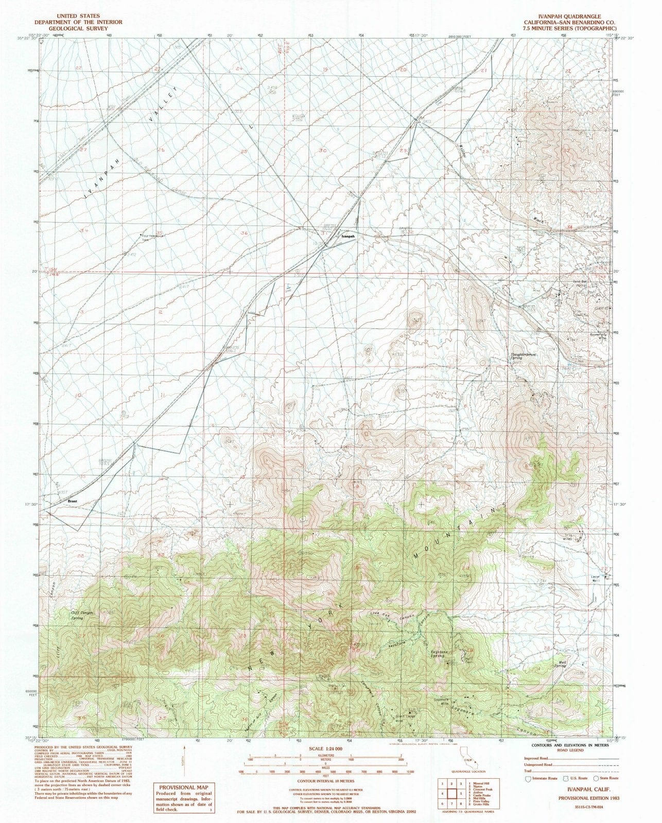 1983 Ivanpah, CA - California - USGS Topographic Map