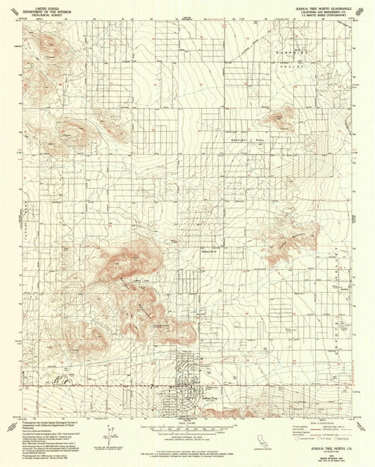 1972 Joshua Tree North, CA - California - USGS Topographic Map