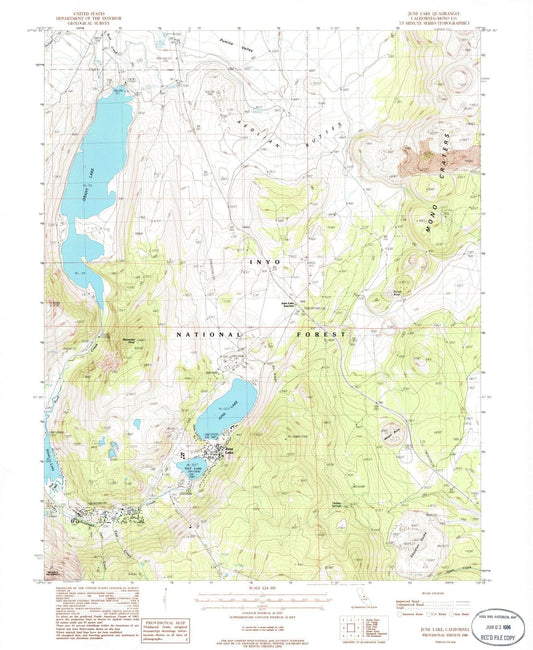 1986 June Lake, CA - California - USGS Topographic Map