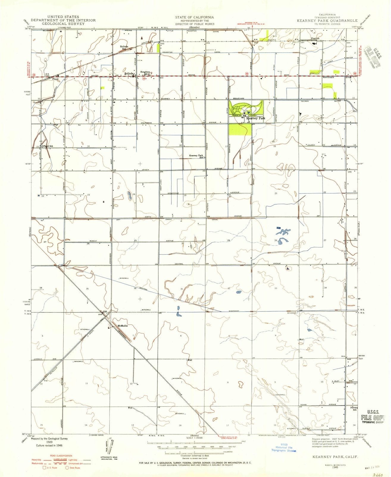 1946 Kearney Park, CA - California - USGS Topographic Map