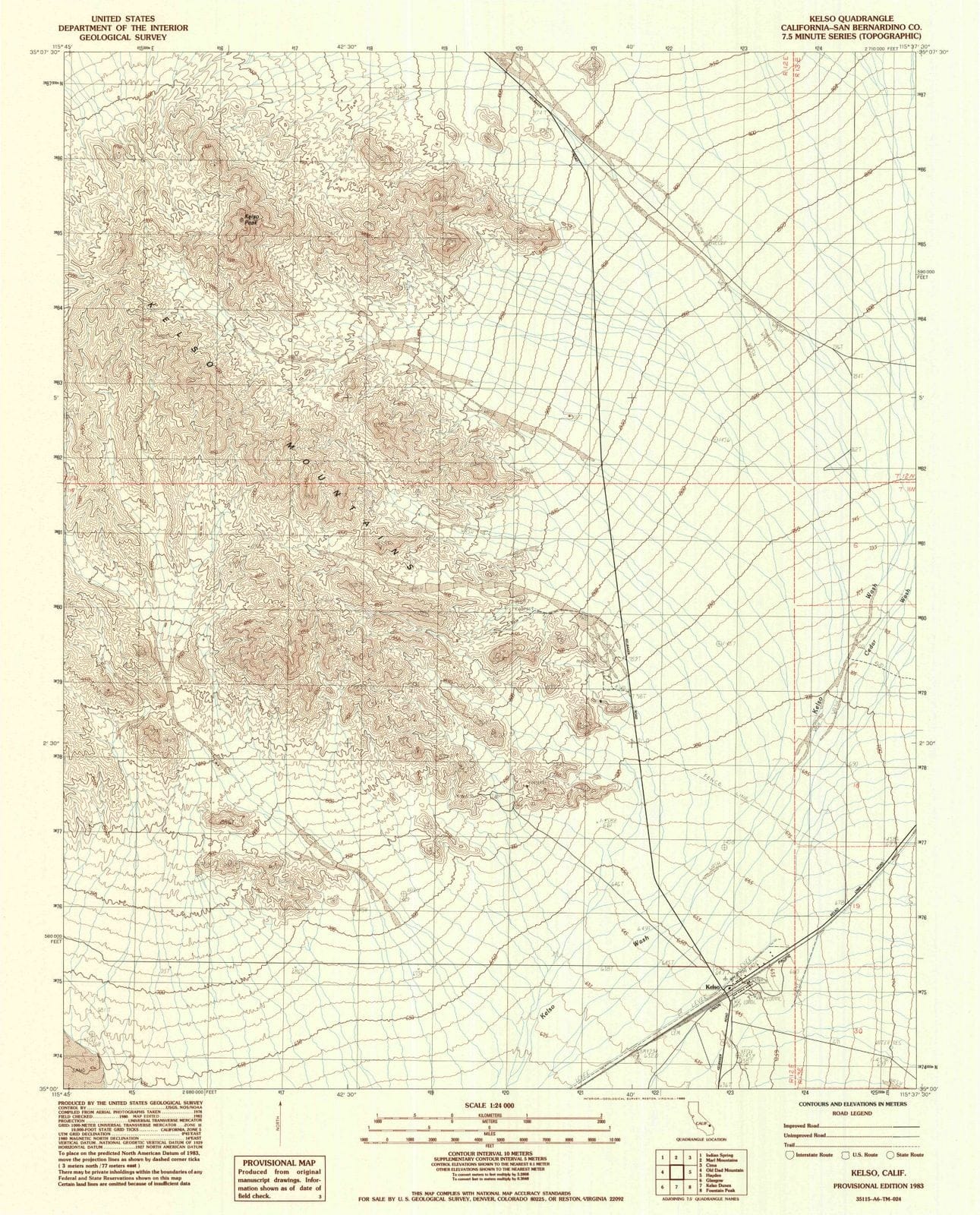 1983 Kelso, CA - California - USGS Topographic Map