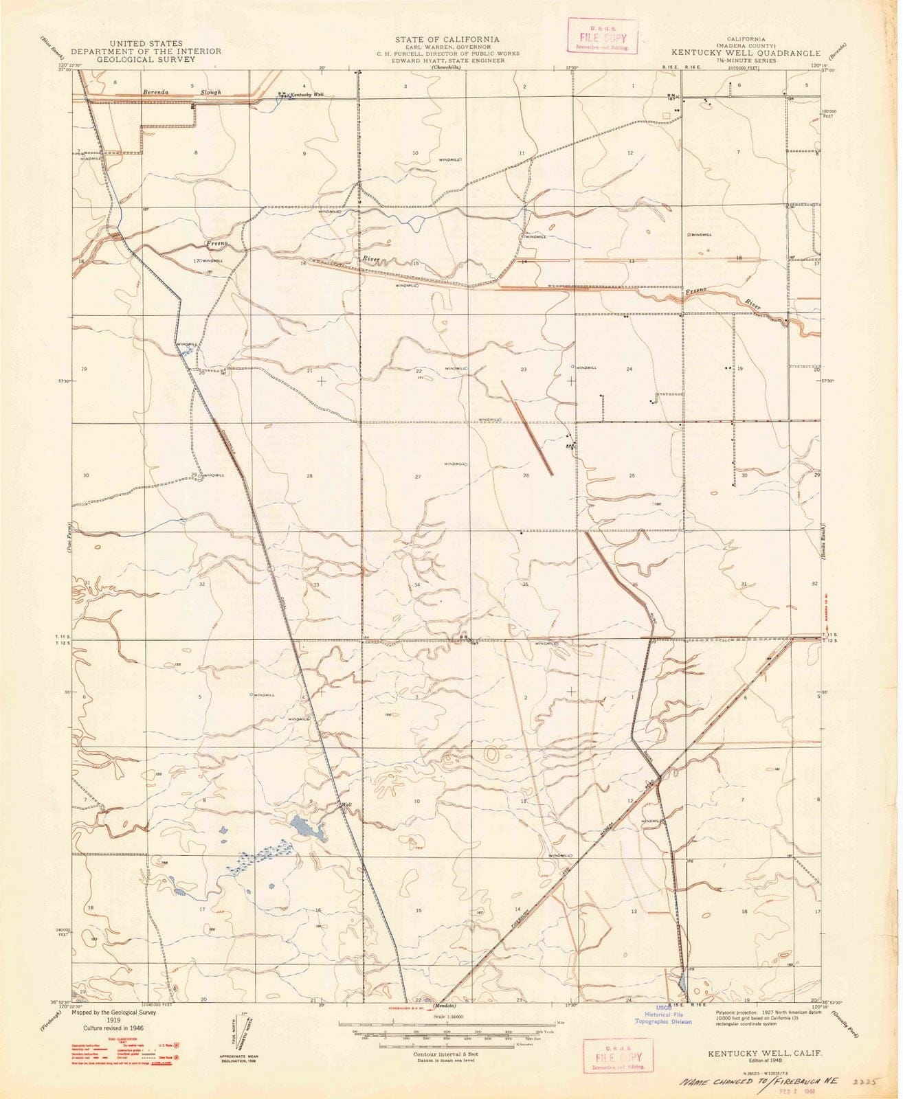 1948 Kentucky Well, CA - California - USGS Topographic Map