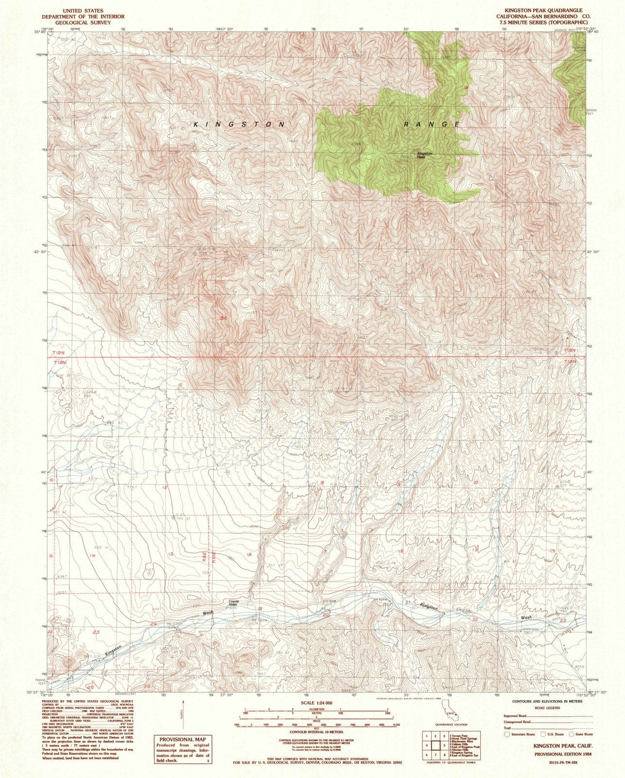 1984 Kingston Peak, CA - California - USGS Topographic Map
