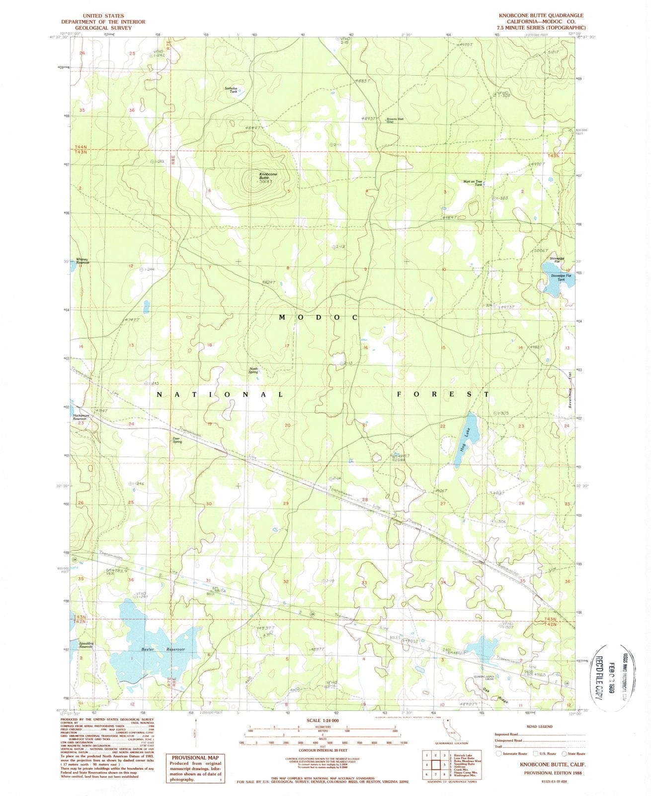 1988 Knobcone Butte, CA - California - USGS Topographic Map