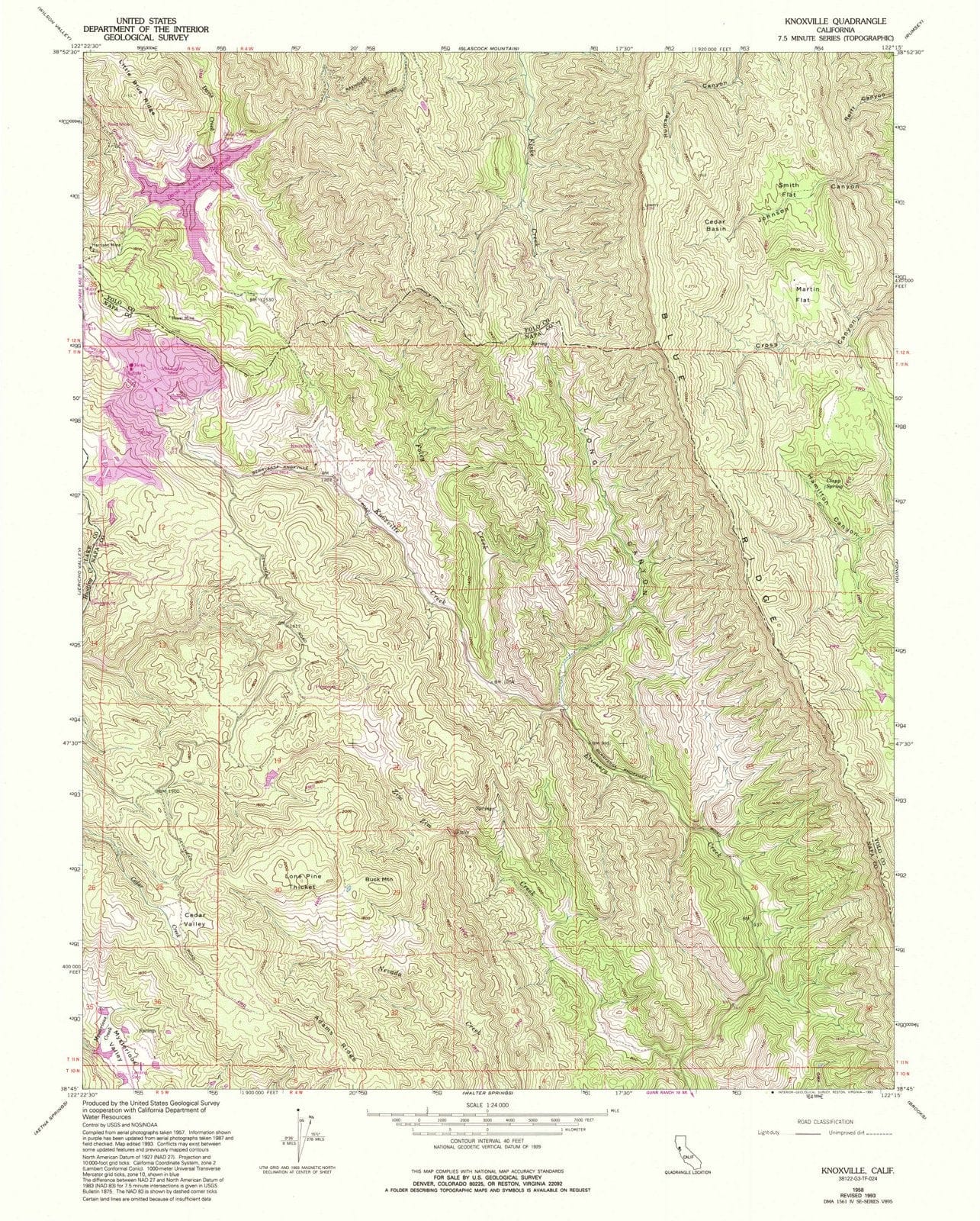 1958 Knoxville, CA - California - USGS Topographic Map